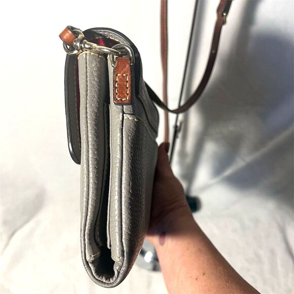 Dooney & Bourke Women's Taupe Pebbled Leather Crossbody Bag - Picture 5 of 16